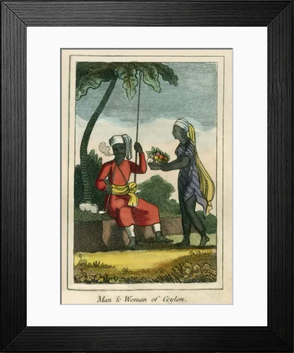 Framed Print : A man and woman of Ceylon (Sri Lanka) Framed Print : A man and woman of Ceylon (Sri Lanka)
