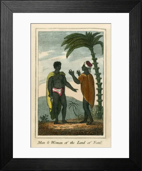Framed Print : Man and Woman from the land of Natal Framed Print : Man and Woman from the land of Natal