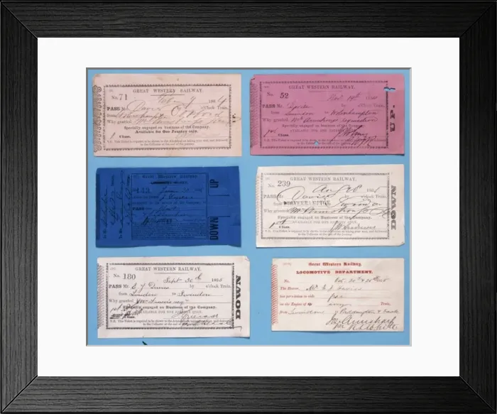 Framed Print : Six Great Western Railway tickets Framed Print : Six Great Western Railway tickets