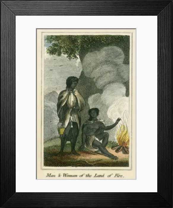 Framed Print : Man and Woman from Tierra del Fuego Framed Print : Man and Woman from Tierra del Fuego