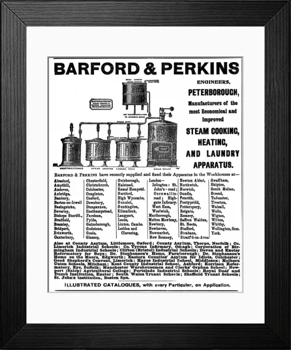 Framed Print : Advertisement for workhouse kitchen equipment Framed Print : Advertisement for workhouse kitchen equipment