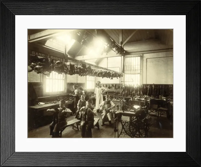 Framed Print : Kensington & Chelsea District School, shoemakers shop Framed Print : Kensington & Chelsea District School, shoemakers shop