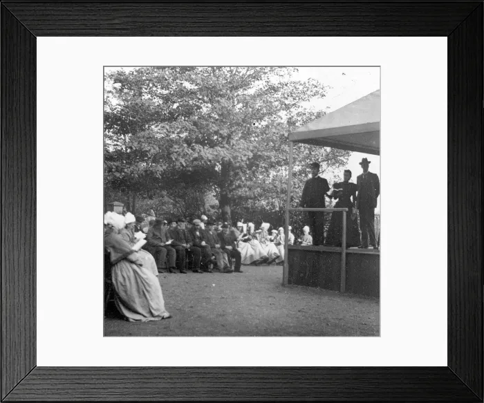 Framed Print : Open air church service at a workhouse Framed Print : Open air church service at a workhouse