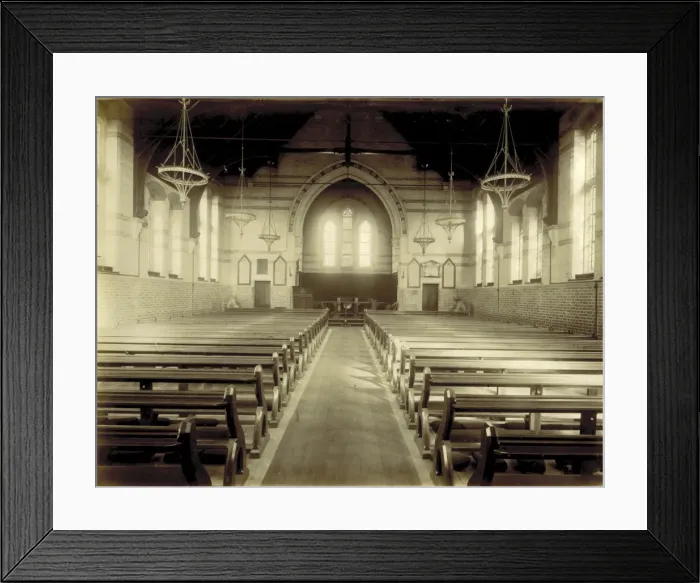 Framed Print : Kensington & Chelsea District School, chapel interior Framed Print : Kensington & Chelsea District School, chapel interior