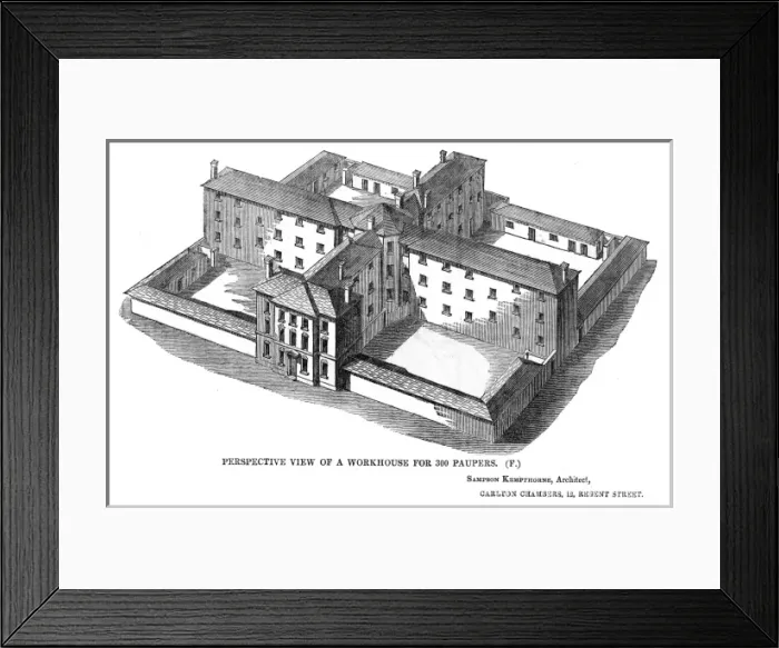 Framed Print : Square workhouse, perspective view Framed Print : Square workhouse, perspective view