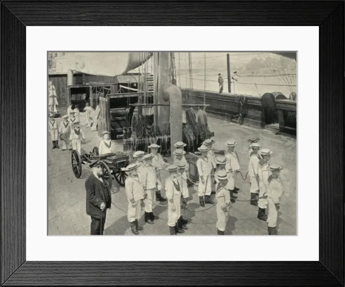 Framed Print : Training Ship Exmouth, gun crew Framed Print : Training Ship Exmouth, gun crew