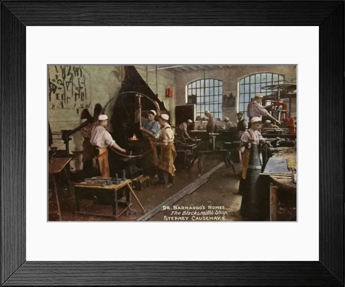 Framed Print : Blacksmiths Shop at Barnardos Home, Stepney Causeway Framed Print : Blacksmiths Shop at Barnardos Home, Stepney Causeway