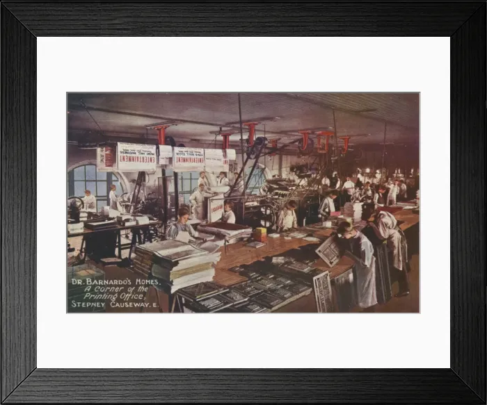 Framed Print : Printing Office at Barnardos Home, Stepney Causeway Framed Print : Printing Office at Barnardos Home, Stepney Causeway