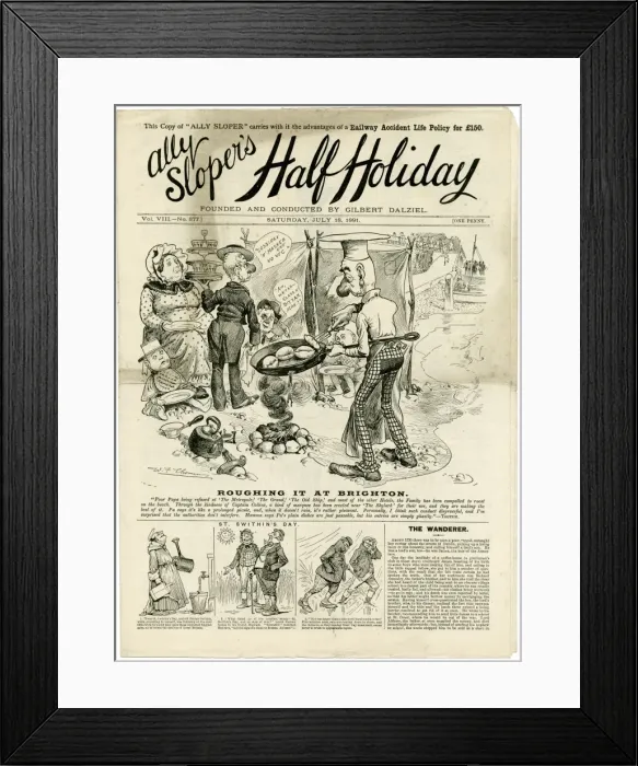 Framed Print : Roughing it at Brighton / Ally Sloper Framed Print : Roughing it at Brighton / Ally Sloper