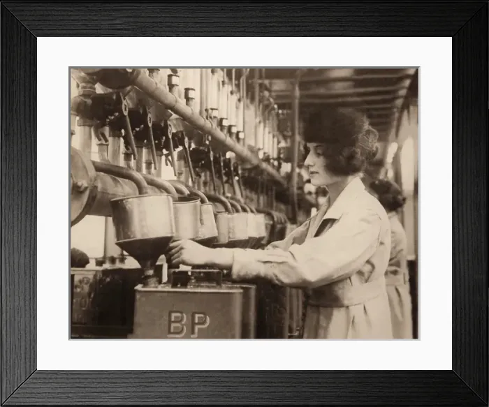 Framed Print : Filling Oil Cans - Hackney Wick Framed Print : Filling Oil Cans - Hackney Wick