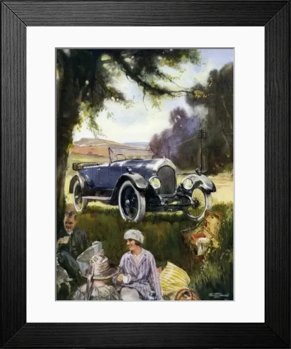 Framed Print : S Teerwood. Picnic with touring car Framed Print : S Teerwood. Picnic with touring car