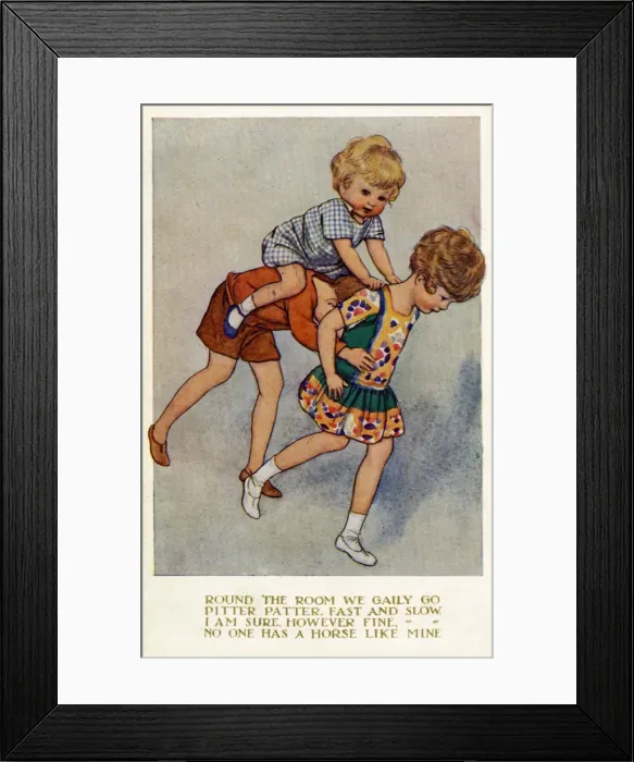 Framed Print : Pick-a-Back by Susan Beatrice Pearse Framed Print : Pick-a-Back by Susan Beatrice Pearse