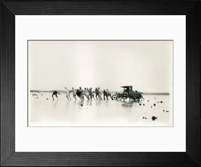Framed Print : Pulling a car out of the mud, Middle East Framed Print : Pulling a car out of the mud, Middle East