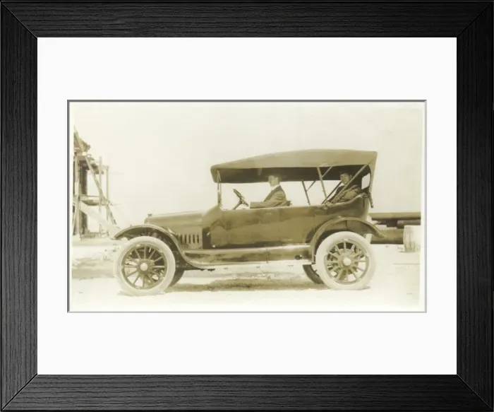 Framed Print : Car with driver and passenger, Middle East Framed Print : Car with driver and passenger, Middle East