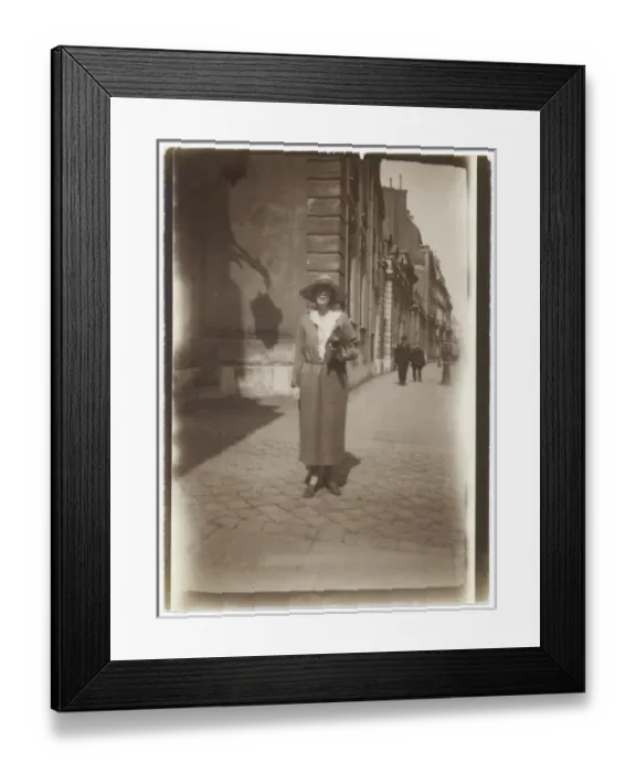Framed Print : Fashionable woman in a European street Framed Print : Fashionable woman in a European street