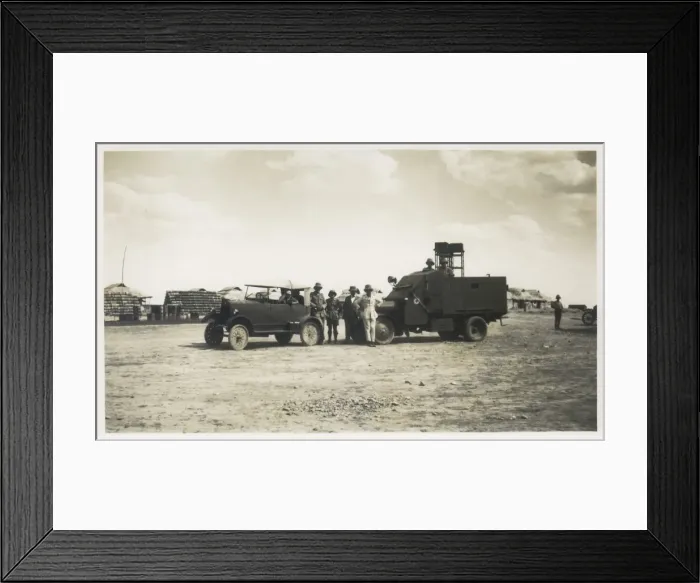 Framed Print : Armoured truck and support vehicle, Middle East Framed Print : Armoured truck and support vehicle, Middle East