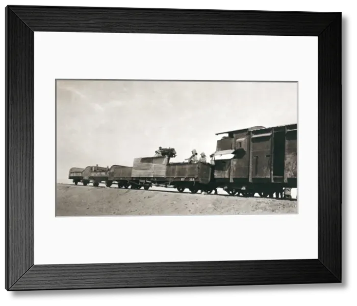 Framed Print : Train-mounted artillery, Iraq Framed Print : Train-mounted artillery, Iraq
