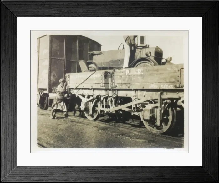 Framed Print : Car being loaded onto a train, Middle East Framed Print : Car being loaded onto a train, Middle East