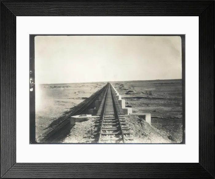 Framed Print : View down a railway line, Iraq Framed Print : View down a railway line, Iraq