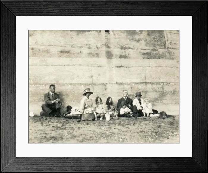 Framed Print : Large family group having a picnic Framed Print : Large family group having a picnic