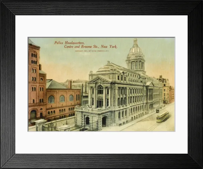 Framed Print : New York. Police Headquarters building, Centre and Bloome Street, New York, America Framed Print : New York. Police Headquarters building, Centre and Bloome Street, New York, America