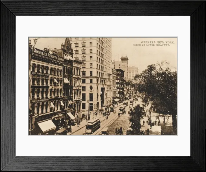 Framed Print : Lower Broadway, New York Framed Print : Lower Broadway, New York