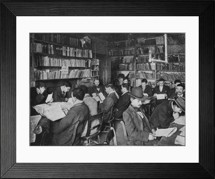 Framed Print : Russian immigrants in London Library Framed Print : Russian immigrants in London Library