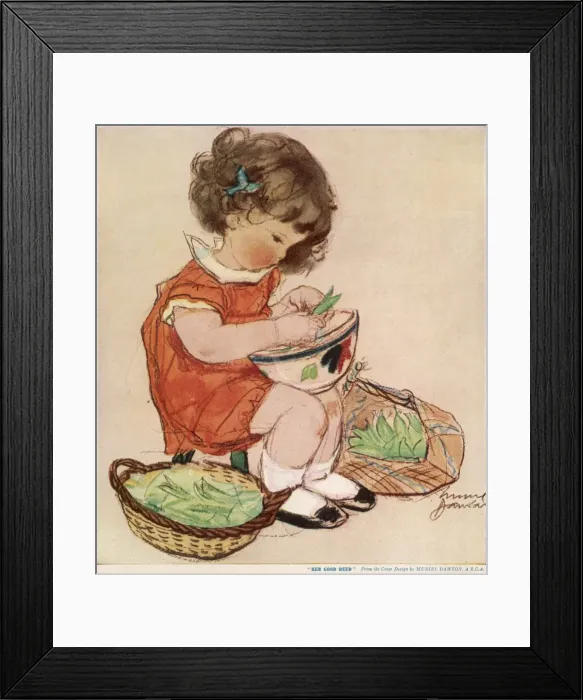 Framed Print : Her Good Deed by Muriel Dawson Framed Print : Her Good Deed by Muriel Dawson