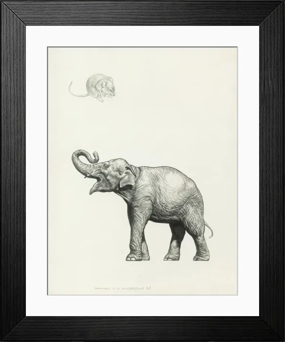 Framed Print : Mouse & Elephant Framed Print : Mouse & Elephant
