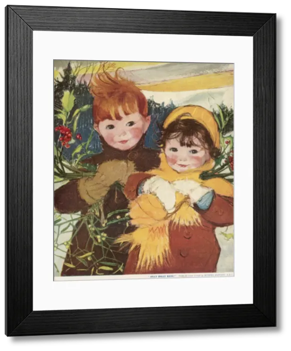 Framed Print : Jolly Holly Days by Muriel Dawson Framed Print : Jolly Holly Days by Muriel Dawson