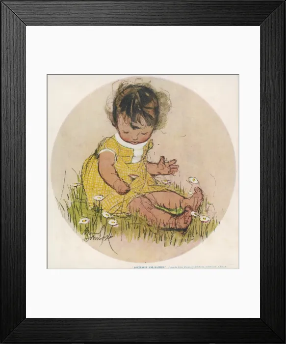 Framed Print : Buttercup and Daisies by Muriel Dawson Framed Print : Buttercup and Daisies by Muriel Dawson