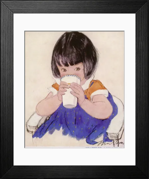 Framed Print : Such a Thirsty Maid by Muriel Dawson Framed Print : Such a Thirsty Maid by Muriel Dawson