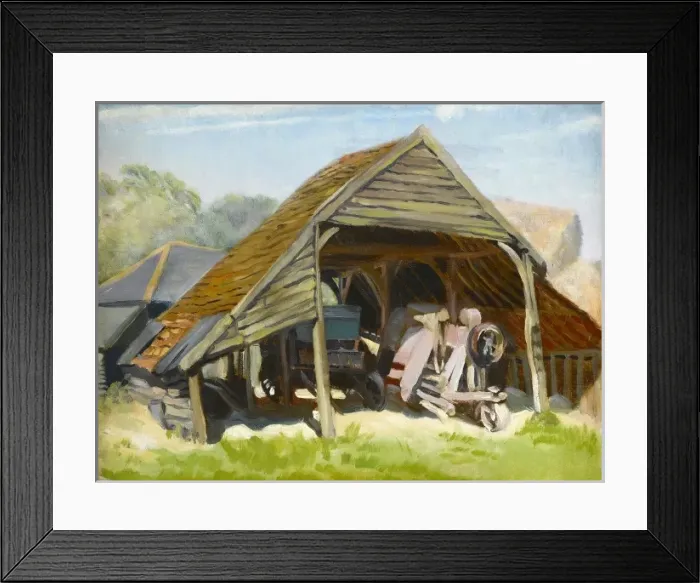 Framed Print : Farm carts in a wooden outbuilding Framed Print : Farm carts in a wooden outbuilding