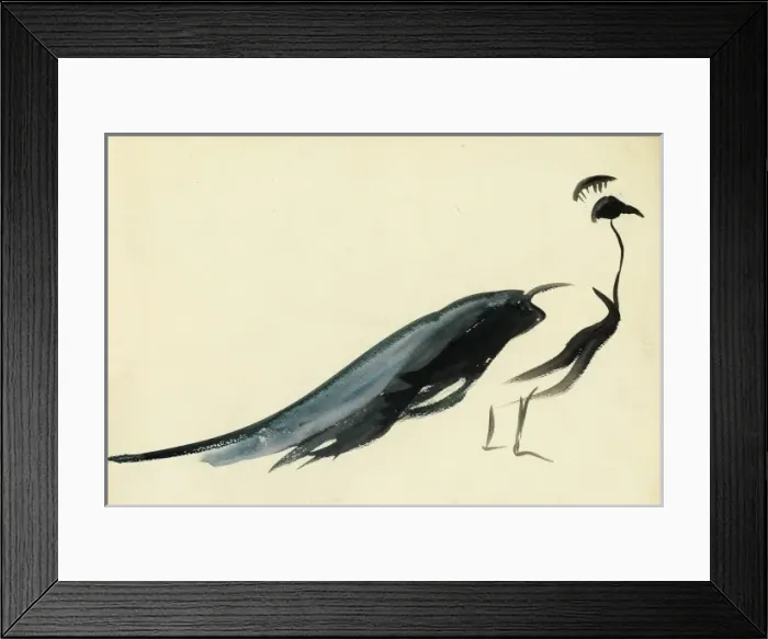 Framed Print : A peacock described in a few spare watercolour brush strokes Framed Print : A peacock described in a few spare watercolour brush strokes