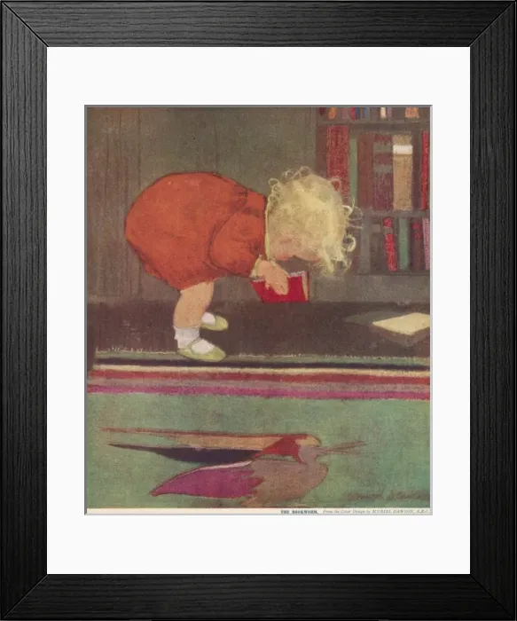 Framed Print : The Bookworm by Muriel Dawson Framed Print : The Bookworm by Muriel Dawson