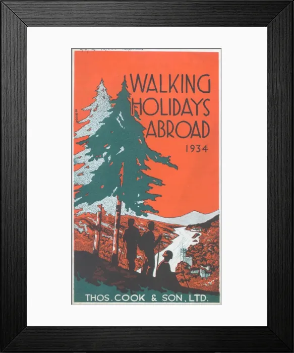 Framed Print : Walking Holidays Abroad, Thomas Cook & Son Ltd Framed Print : Walking Holidays Abroad, Thomas Cook & Son Ltd