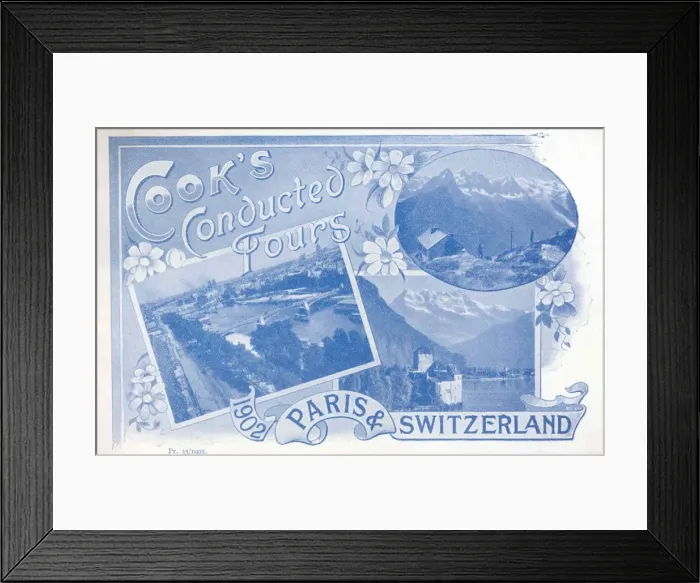 Framed Print : Cooks Conducted Tours, Paris and Switzerland Framed Print : Cooks Conducted Tours, Paris and Switzerland