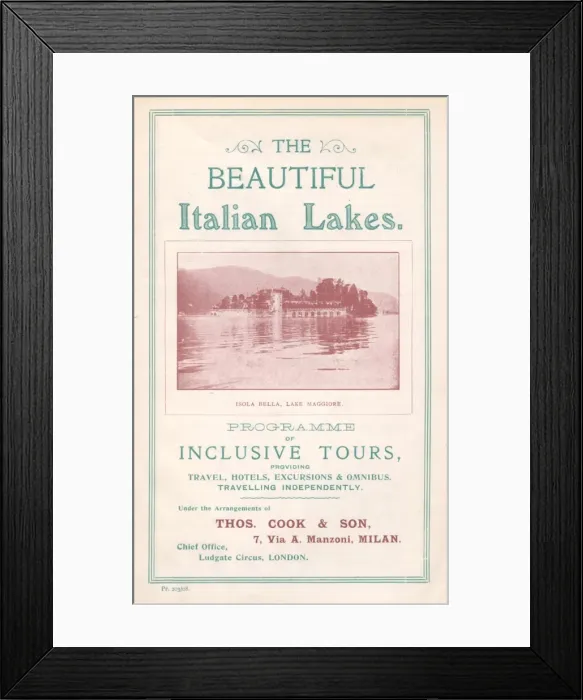Framed Print : The Beautiful Italian Lakes, with Thomas Cook Framed Print : The Beautiful Italian Lakes, with Thomas Cook