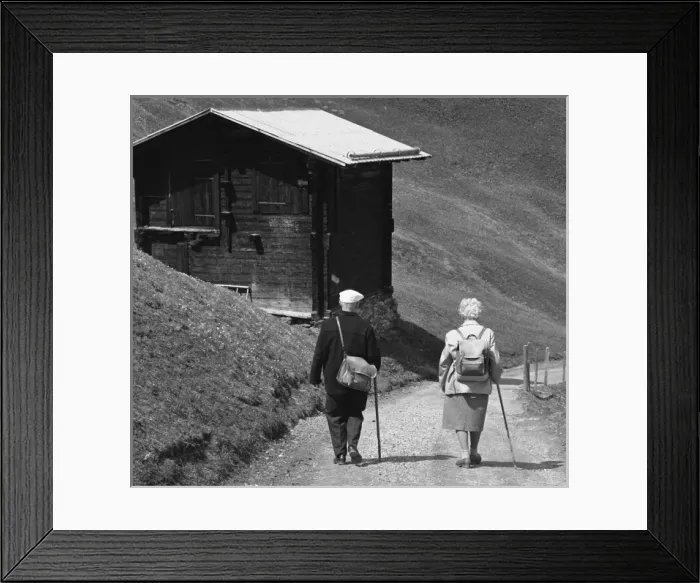 Framed Print : Elderly couple on a country walk Framed Print : Elderly couple on a country walk