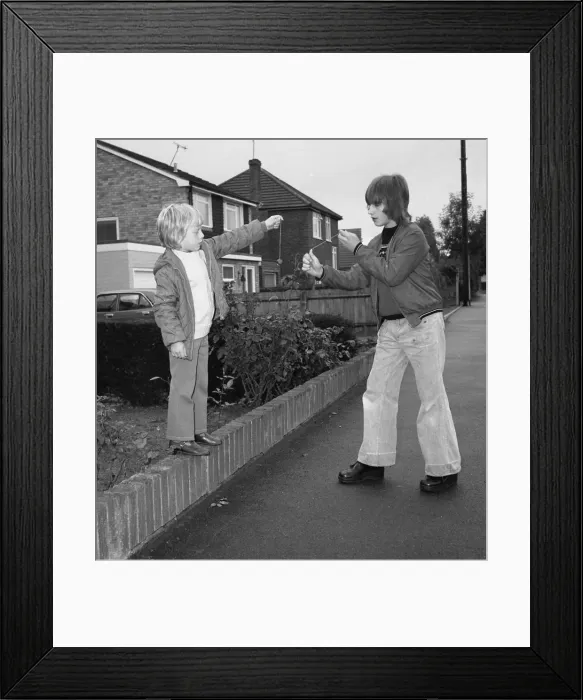 Framed Print : Two boys playing conkers Framed Print : Two boys playing conkers