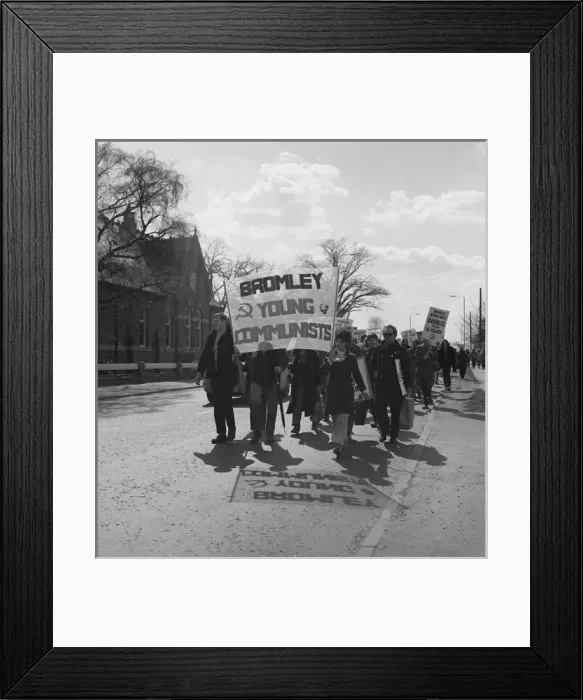 Framed Print : Bromley Young Communists on a CND march Framed Print : Bromley Young Communists on a CND march