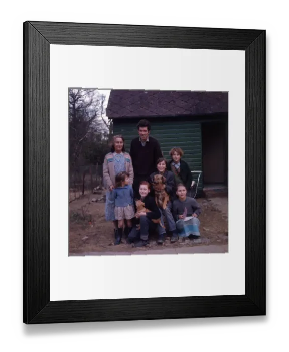 Framed Print : Gipsy family rehoused, Beare Green, Surrey Framed Print : Gipsy family rehoused, Beare Green, Surrey