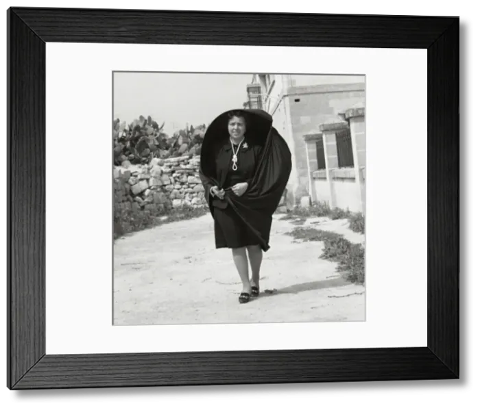 Framed Print : Woman in black, with pearls and brooch Framed Print : Woman in black, with pearls and brooch
