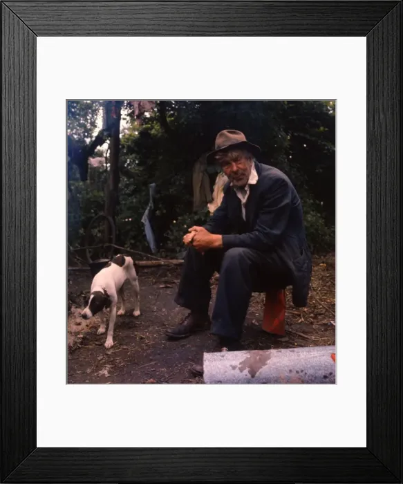 Framed Print : Gipsy man and his pet dog Framed Print : Gipsy man and his pet dog
