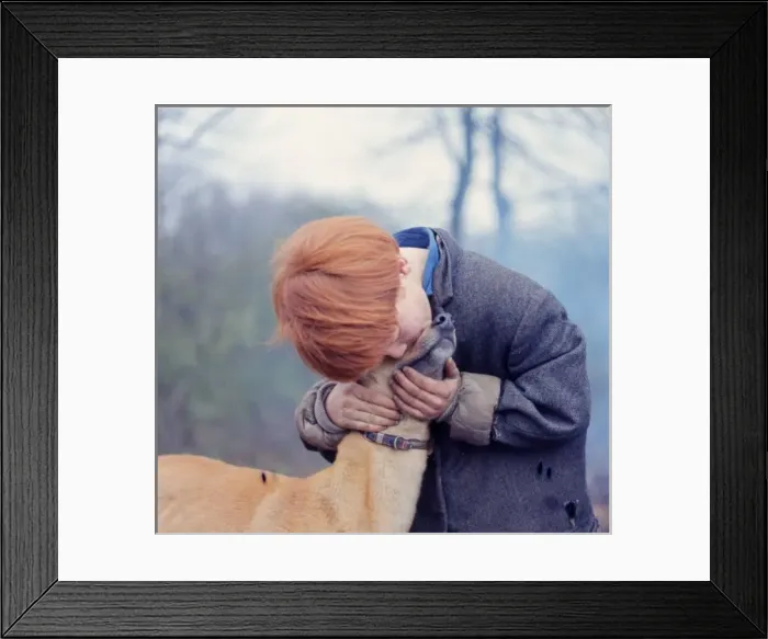 Framed Print : Red-haired gipsy boy with a dog Framed Print : Red-haired gipsy boy with a dog