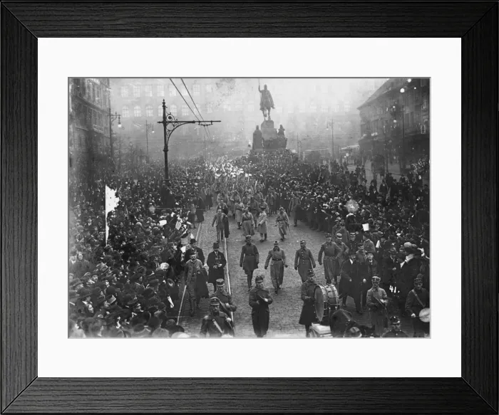 Framed Print : Czechoslovak legions in Prague 1918 Framed Print : Czechoslovak legions in Prague 1918
