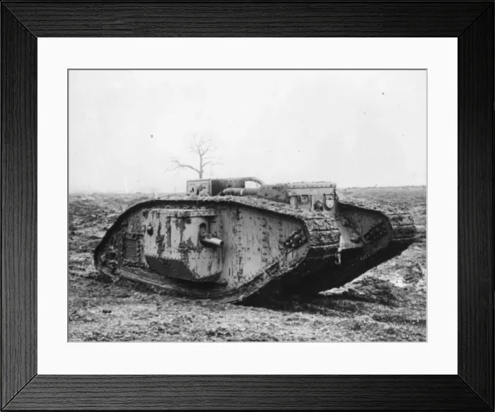 Framed Print : Armoured tank in a battlefield Framed Print : Armoured tank in a battlefield