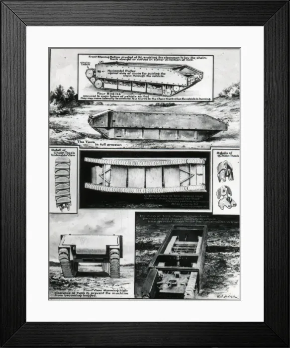 Framed Print : Various tank track designs Framed Print : Various tank track designs