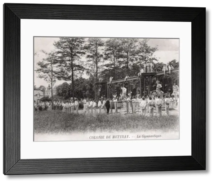 Framed Print : Boys Perform Gymnastics at Mettray, France Framed Print : Boys Perform Gymnastics at Mettray, France