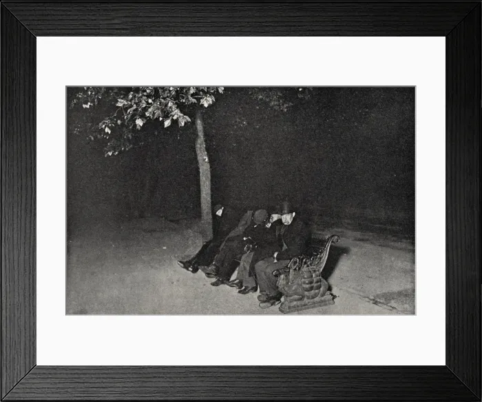 Framed Print : Men sleeping on the Embankment, Central London Framed Print : Men sleeping on the Embankment, Central London